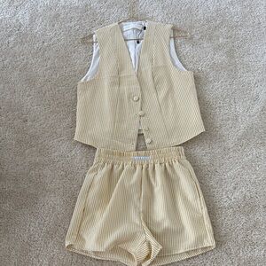Striped Vest and Shorts Set